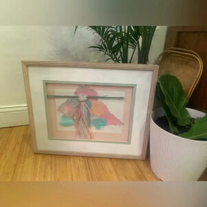 Art Paper Gomez 1989 Signed Matted and Shadow Box Framed 17 X 21" Vintage Pastel